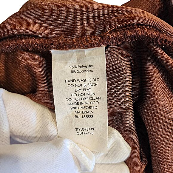 Forever 21 Spandex Rust Dress with side Ruching - Size L - Picture 6 of 6